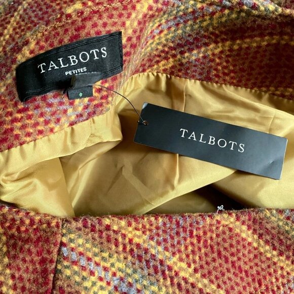 NWT Talbots Wool Blend Striped Warm Winter Fall Skirt 12P - Picture 6 of 7